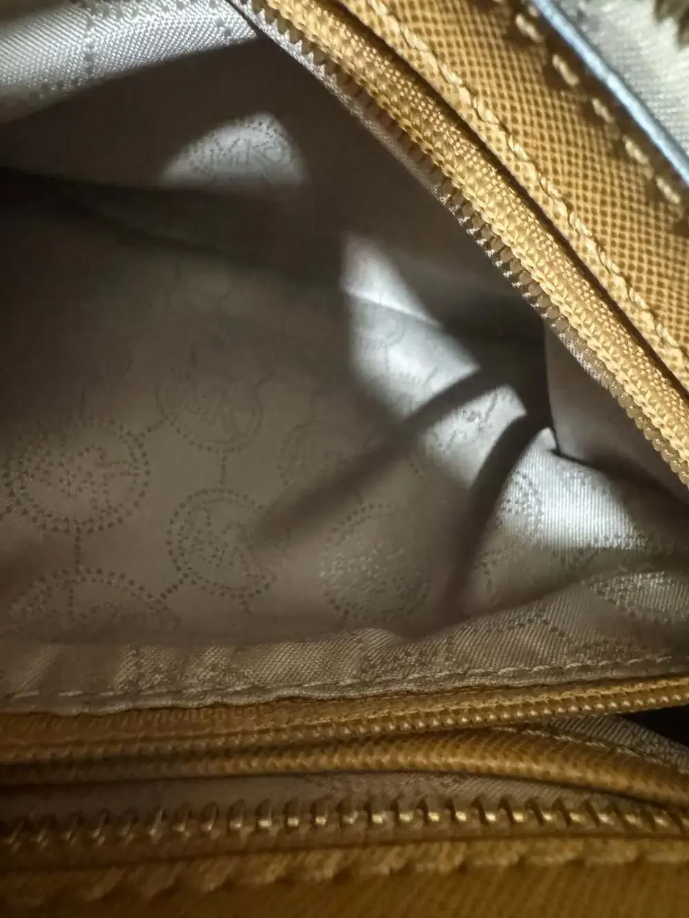Michael Kors Saffiano Leather Satchel Cognac Brown Top Handle Crossbody